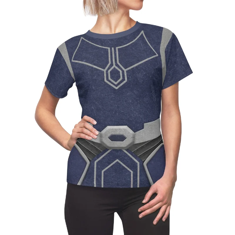 Ahsoka Tano Blue Women Shirt, The Clone Wars Costume Trendy Tie-Front Short Shirt