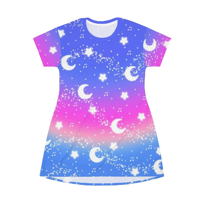 Magical Fairy Time (Rainbow Twilight) All Over Print T-Shirt Mini Dress Modern Contemporary Chic Magical Fairy Time (Rainbow Twilight) All Over Print T-Shirt Mini Dress Modern Contemporary Chic