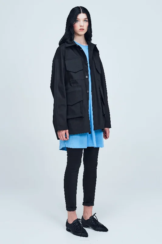 One Wolf T-shirt dress sky blue Hooded Caped Shawl Collar