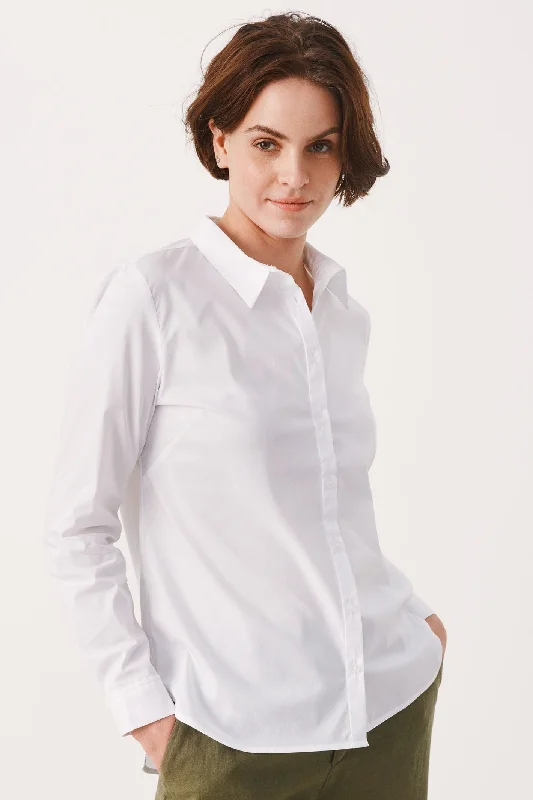 Part Two 30301085 BiminiPW Shirt Bright White Trendy Print Short Sleeve