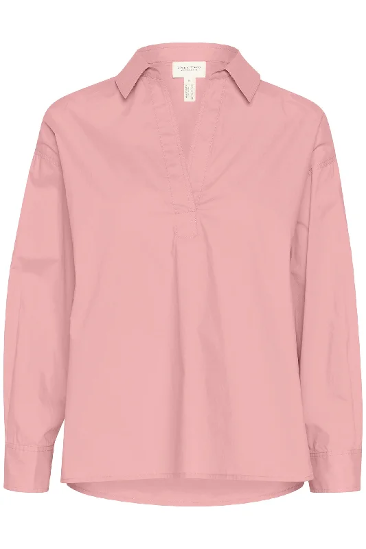 Part Two 30308868 LynnePW Shirt Silver Pink Casual Slouchy Short Sleeve