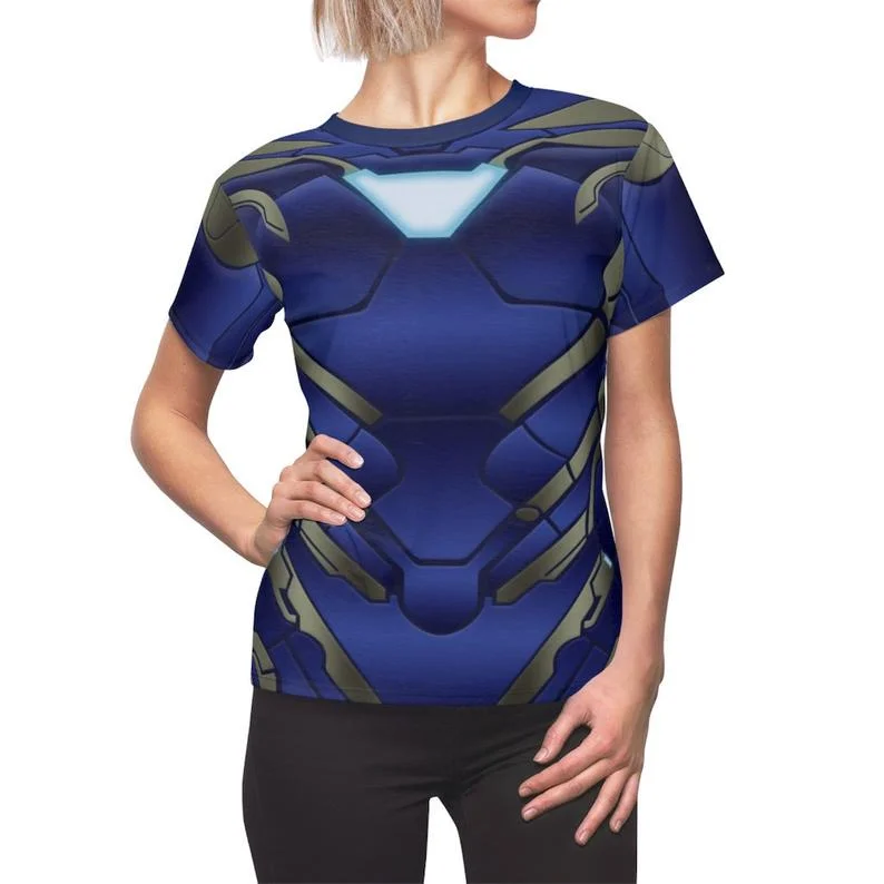 Pepper Potts Rescue Women Shirt, Avengers Endgame Costume Fashionable Cuffed Short Sleeve