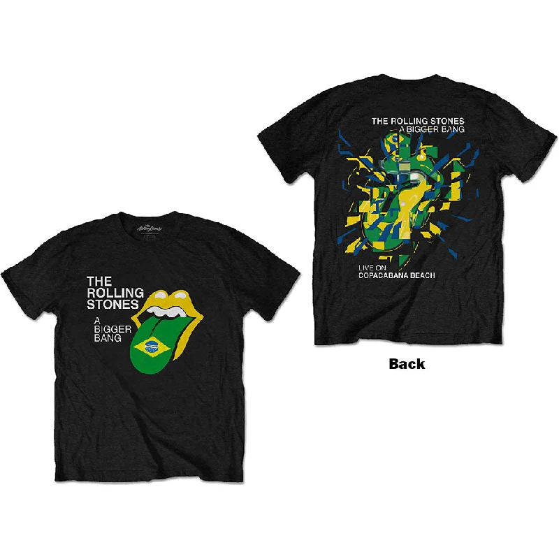 The Rolling Stones | Official Band T-Shirt | Bigger Bang - Brazil '80 (Back Print) (Small) Chenille Blend Fleece Blend Nylon Blend