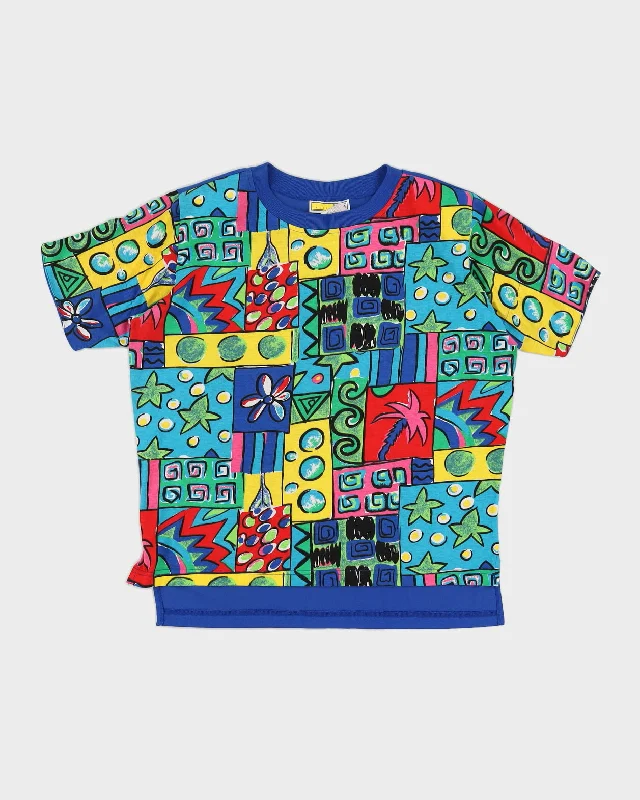Vintage 90s Traffic Jam Multi Coloured T-Shirt - L Front Pockets Side Pockets Patch Pockets