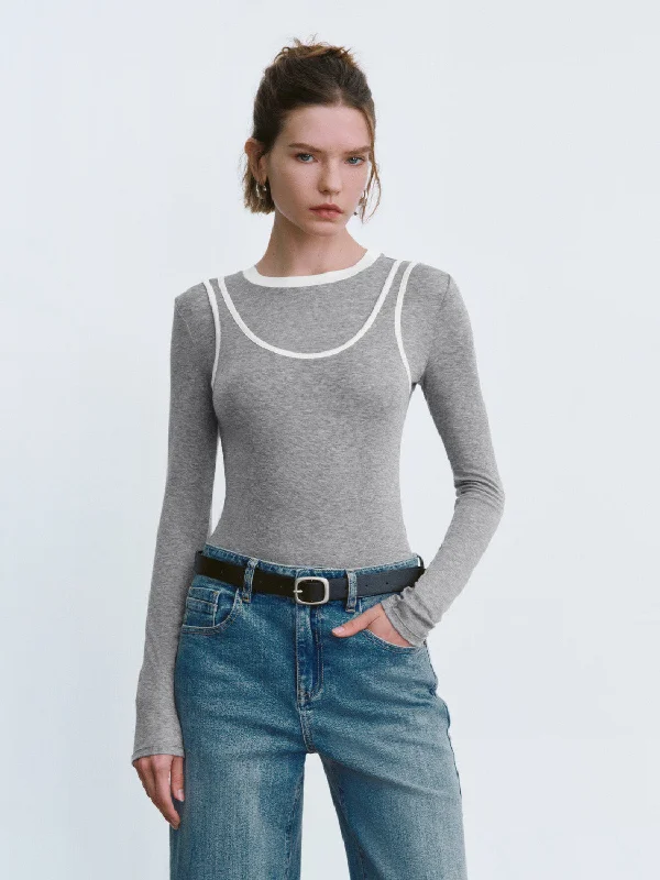 2 In 1 Skinny T-Shirt Handmade Hand-knitted Hand-woven