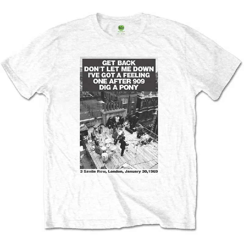 The Beatles | Official Band T-Shirt | Rooftop Songs Thin T-Shirt Open Front Quick Dry The Beatles | Official Band T-Shirt | Rooftop Songs Thin T-Shirt Open Front Quick Dry
