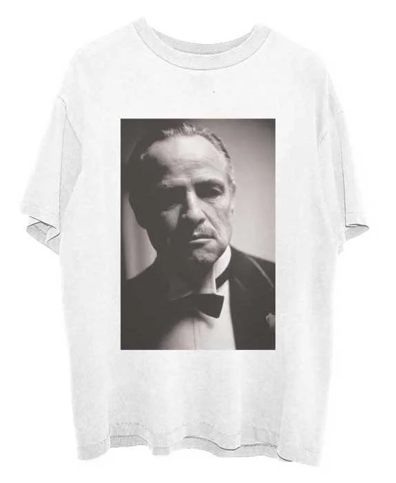 The Godfather | Official Band T-Shirt | Brando B&W (Back Print) V-Neck T-Shirt Long Sleeve Cotton The Godfather | Official Band T-Shirt | Brando B&W (Back Print) V-Neck T-Shirt Long Sleeve Cotton