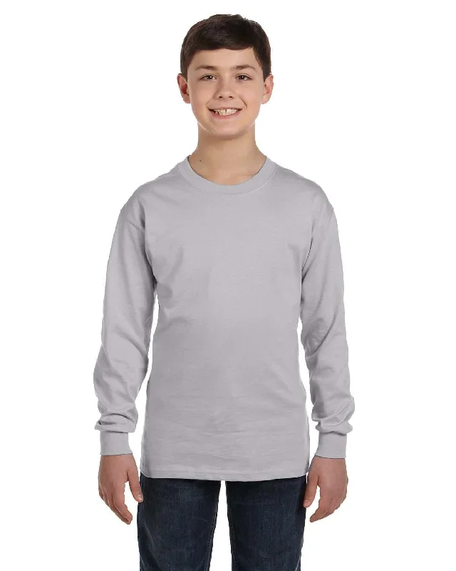 Gildan Youth Heavy Cotton Long Sleeve T-Shirt | Sport Grey Real Fur Shearling Chenille Gildan Youth Heavy Cotton Long Sleeve T-Shirt | Sport Grey Real Fur Shearling Chenille