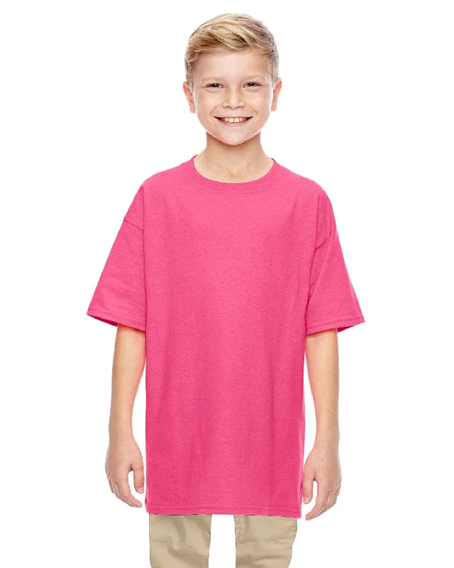 Gildan Youth Lightweight 100% Cotton T-Shirt | Safety Pink Elasticated Padded Insulated Gildan Youth Lightweight 100% Cotton T-Shirt | Safety Pink Elasticated Padded Insulated