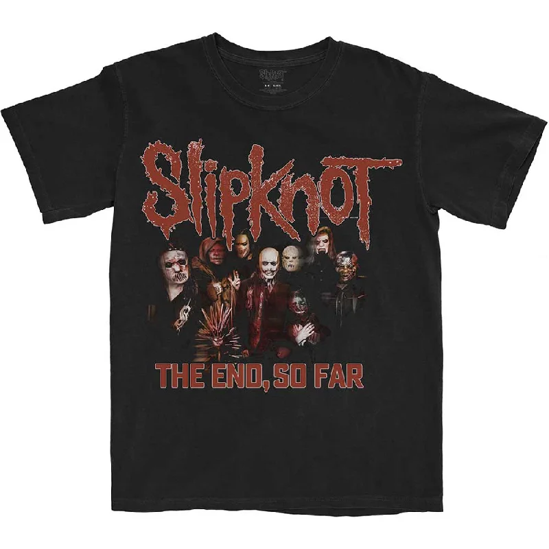 Slipknot | Official Band T-Shirt | The End, So Far Group Photo (Back Print) Welt Pockets Slit Pockets Slipknot | Official Band T-Shirt | The End, So Far Group Photo (Back Print) Welt Pockets Slit Pockets