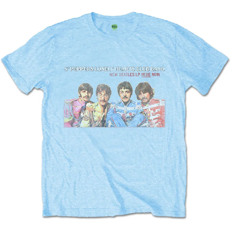 The Beatles | Official Band T-Shirt | LP Here Now Ribbed Striped Patterned