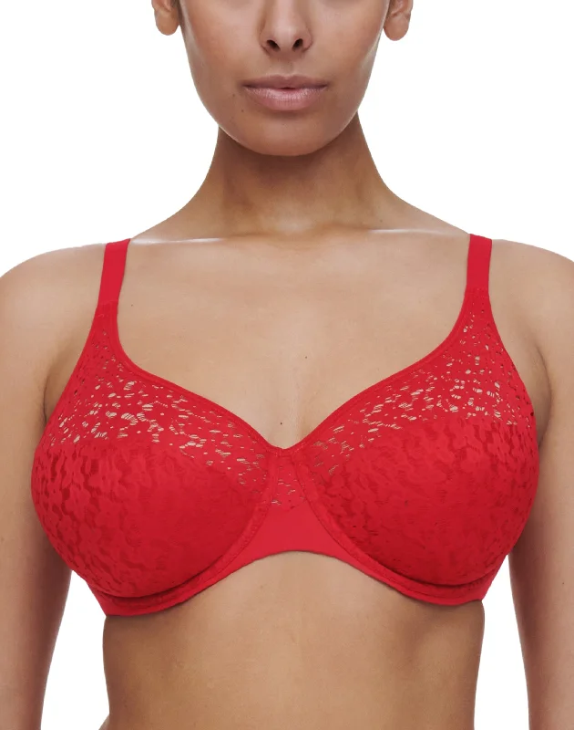 Chantelle Norah Comfort Poppy Red Smooth Unlined Bra 13F1 Seamless Wireless Bra