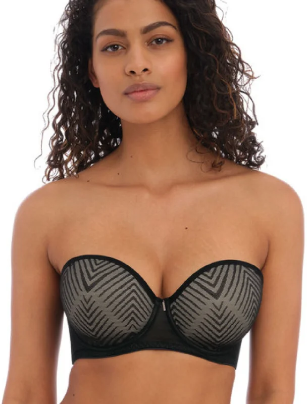 Freya Tailored Underwire Strapless Molded Bra, Black | Black Strapless Bra by Freya Push-Up Bralette Set