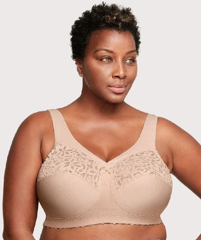 Glamorise Magiclift Cotton Support Wire-Free Bra - Cafe Comfortable Bralette Style
