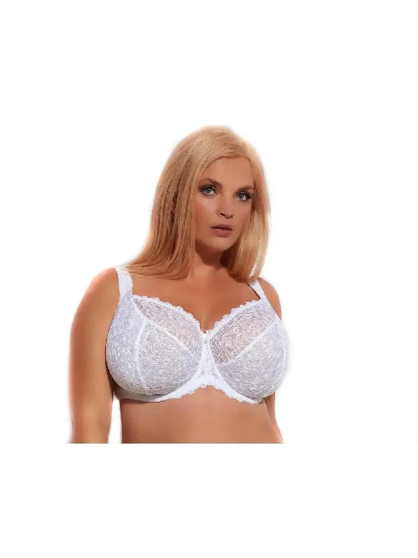 Kris Line White Betty Soft Cup Bra in Bands 30 through 40 Smooth Stretch Bra