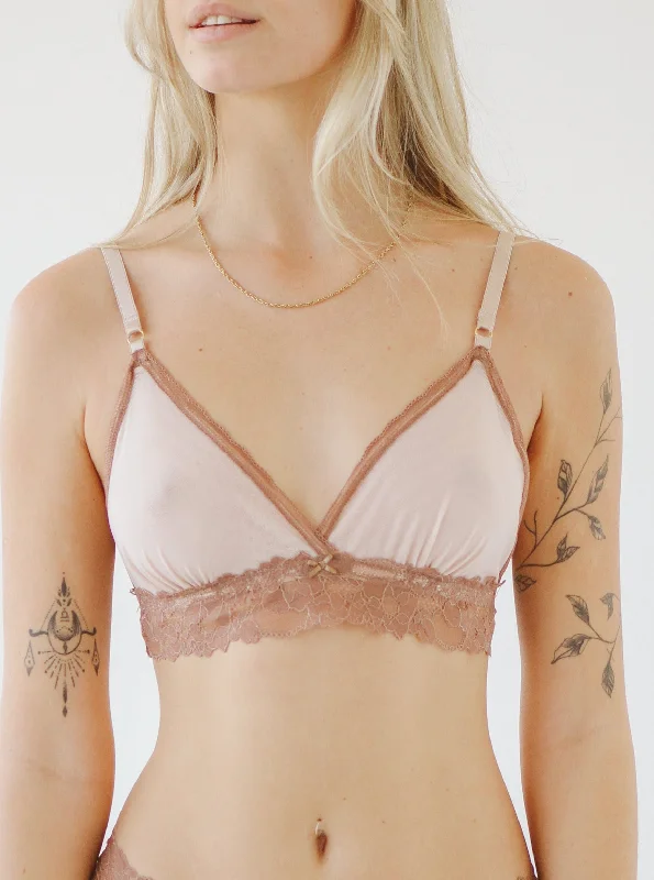 Lia Bra | Raw Cacao Feminine Lace Bra