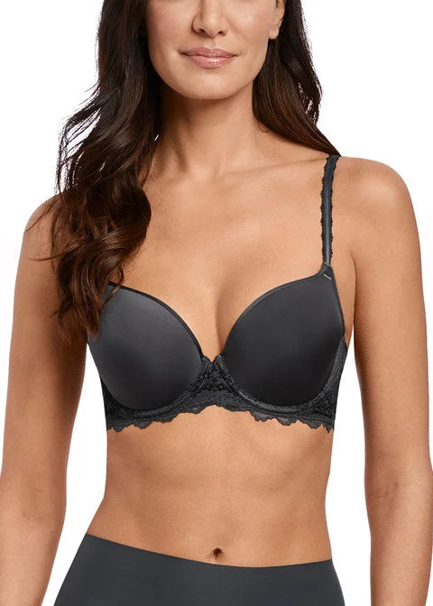 Wacoal Lace Perfection Contour Bra, Charcoal Sleek Sports Bra