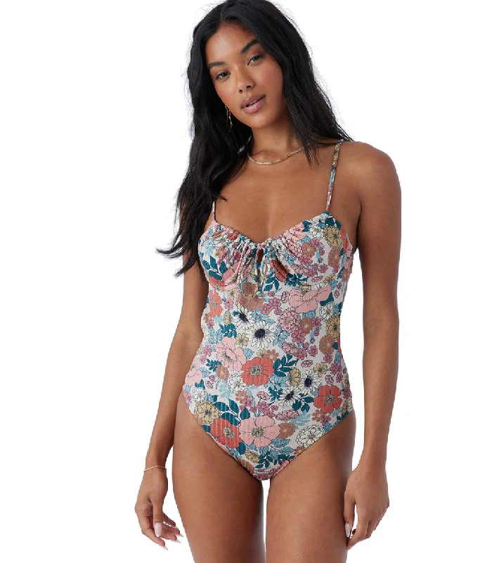 O'Neill Women's Tenley Floral Kailua One Piece Swimsuit Sexy Cutout Swimsuit