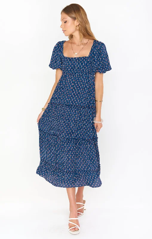 Linds Midi Dress ~ Red White and Mu Trendy Long Sleeve Midi Dress