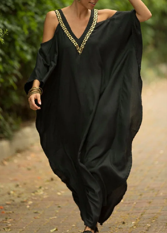 Bohemian Black Sexy Backless kimono robe Summer Maxi Dresses Elegant Maxi Dress with Slit Bohemian Black Sexy Backless kimono robe Summer Maxi Dresses Elegant Maxi Dress with Slit