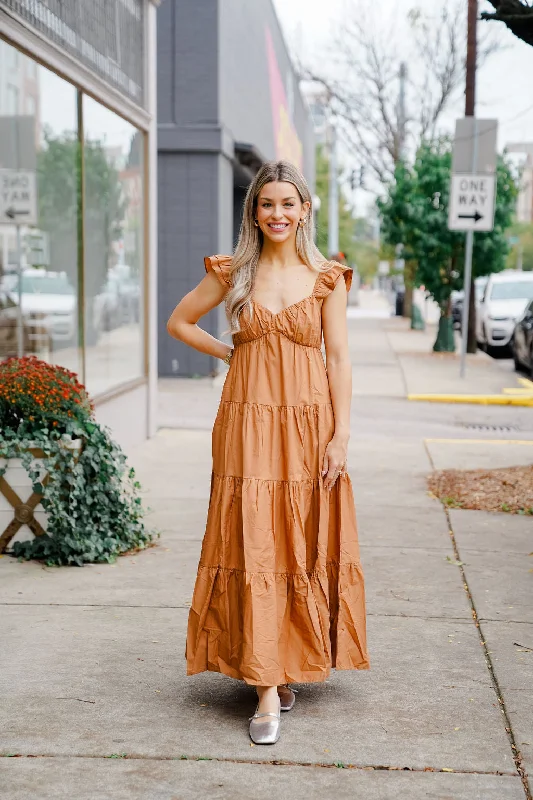 Natasha Poplin Maxi Dress Elegant Maxi Dress with Slit