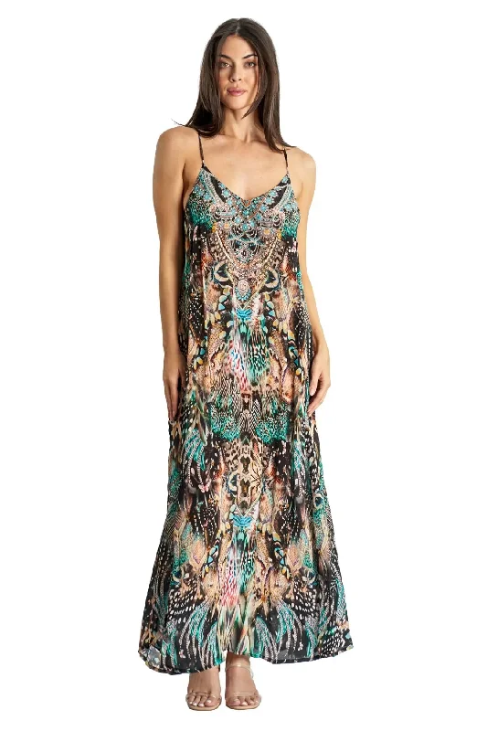 Racerback Maxi Dress for Resort or Cruise Elegant Maxi Dress with Slit