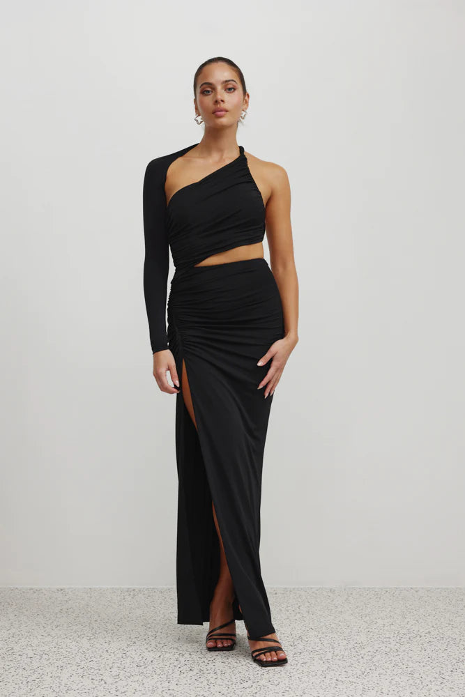 Lexi Gemini Dress - Black Cozy Cotton Mini Dress