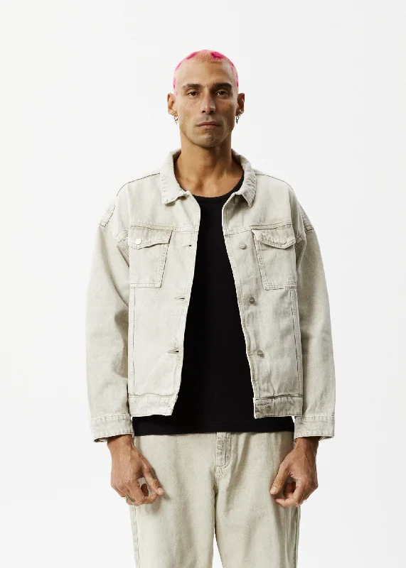AFENDS Unisex Innie - Unisex Denim Jacket - Faded Cement Denim Jacket Leather Jacket Suede Jacket AFENDS Unisex Innie - Unisex Denim Jacket - Faded Cement Denim Jacket Leather Jacket Suede Jacket