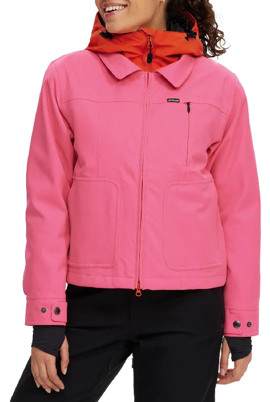 Airblaster Chore Jacket Womens Hot Pink Snapped Jacket Toggled Jacket Drawstring Jacket
