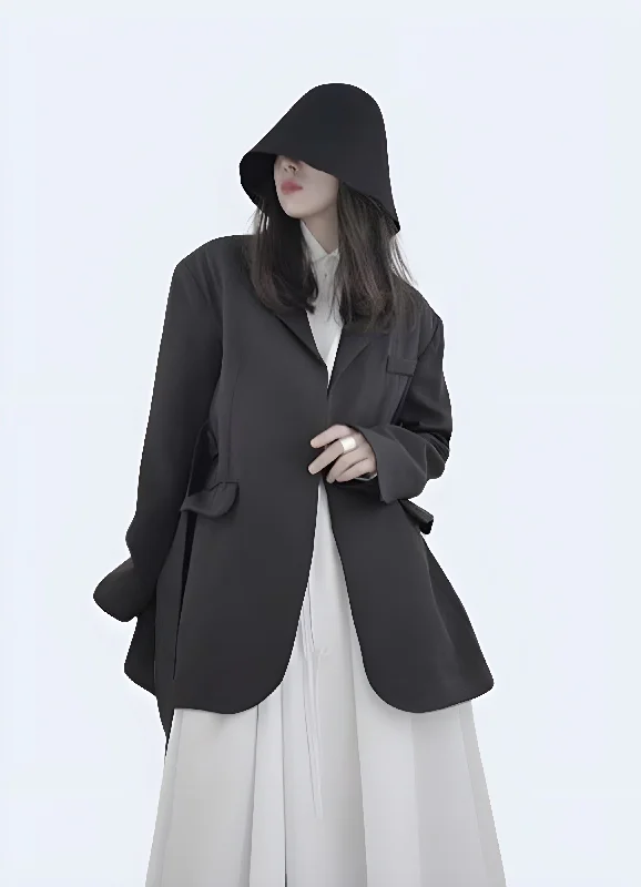 Black Blazer Style Jacket V-Neck Jacket Boat Neck Jacket Square Neck Jacket