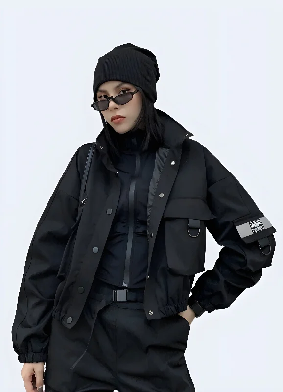 Black Women's Utility Jacket Fleece Jacket Down Jacket Feather Jacket