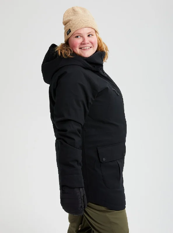 Burton Prowess Womens Jacket Black Snapped Jacket Toggled Jacket Drawstring Jacket