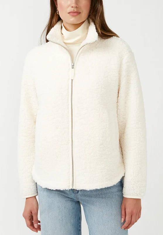 Caterina Women's Full Zip Jacket in Marled Oatmeal - JK0015F Hoodie Zip-Up Jacket Button-Up Jacket