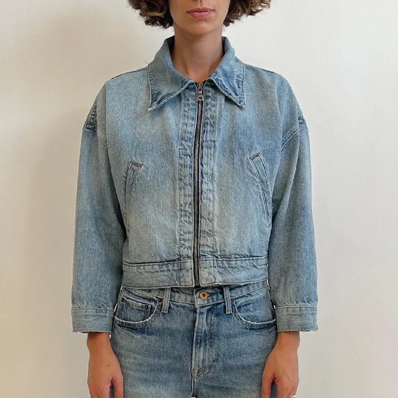 Conway Zip Denim Jacket | Oceanside Blue Chenille Jacket Brocade Jacket Lace Jacket