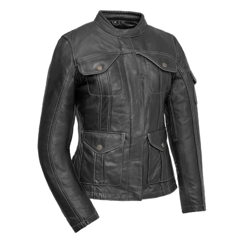 First Manufacturing Outlander - Women's Leather Jacket Insulated Jacket Fitted Jacket Loose Jacket