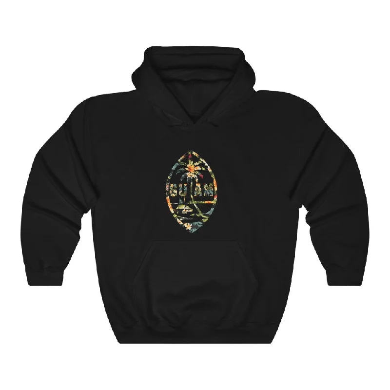Guam Seal Floral Hooded Sweatshirt Hoodie with Pastel Soft Subtle