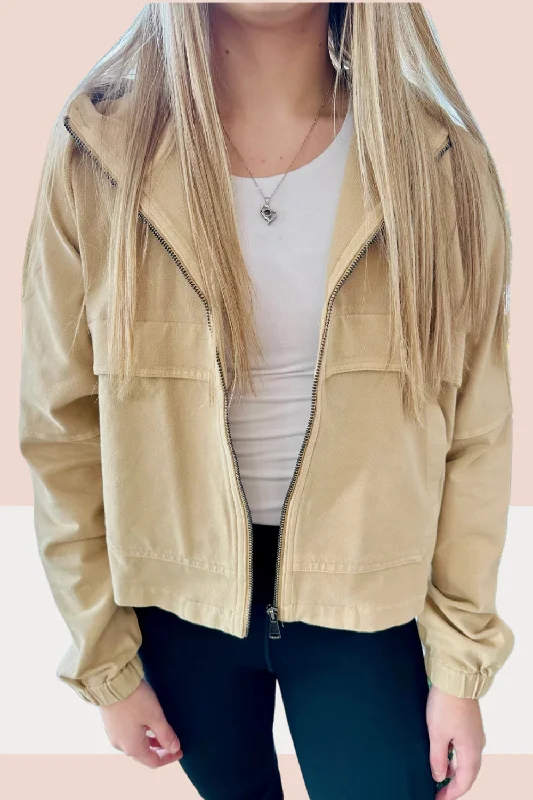 Jacinda Utility Denim Jacket Denim Fabric Leather Fabric Suede Fabric
