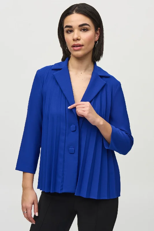 Joseph Ribkoff 244011 Royal Sapphire (2922) Lux Twill Pleated Trapeze Jacket Jacket Blazer Coat