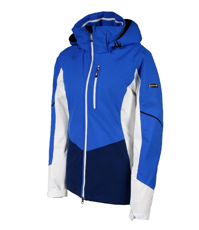 Karbon Amber Jacket Womens Royal Blue Notch Collar Jacket Peter Pan Collar Jacket Cowl Neck Jacket