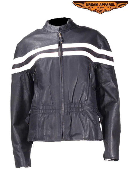 Ladies Leather Racer Jacket Anorak Shell Jacket Lightweight Jacket