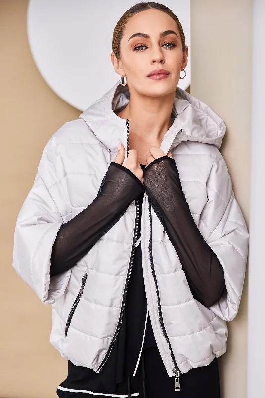 Naya 180 Sand Padded Short Jacket With Hood Collared Jacket Crew Neck Jacket Turtle Neck Jacket