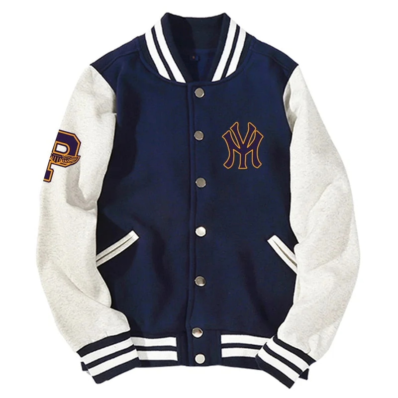 New Arrival Letter Rib Sleeve Cotton Top Fashion Logo Single Breasted Casual Print Baseball Jacket Herringbone Jacket Checkered Jacket Solid Jacket