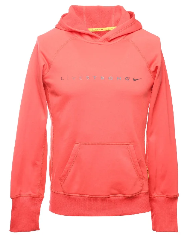 Nike Livestrong Printed Hoodie - S Hoodie with Button Placket Classic Preppy