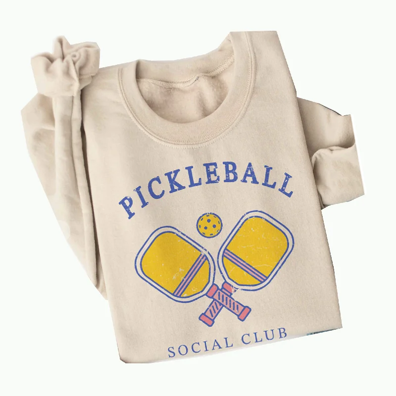 Pickleball Social Club Oversized Sweatshirt Hoodie with Print Artistic Unique