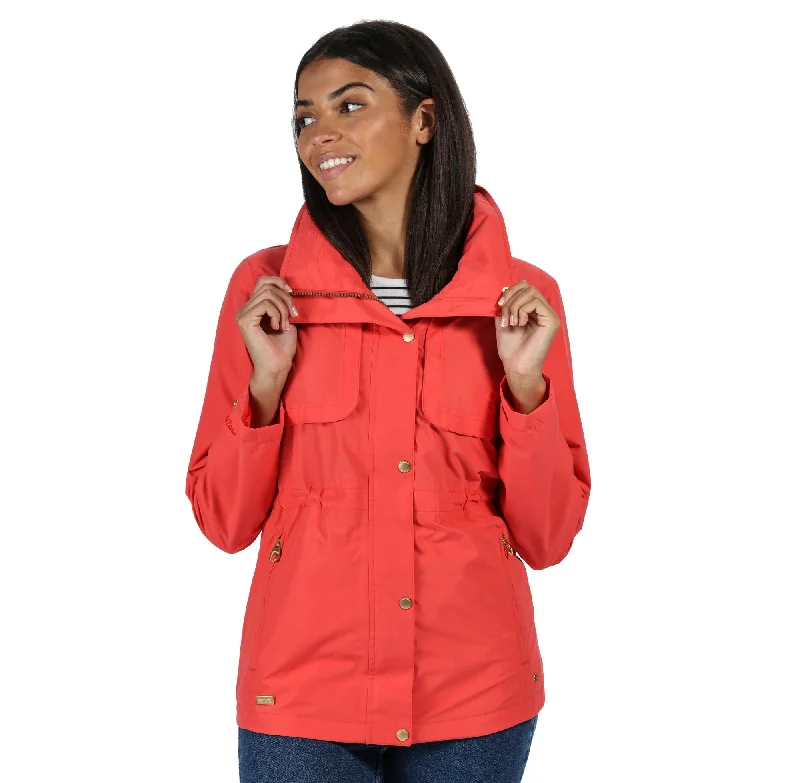 Regatta Ladies Narelle Waterproof Jacket -RED SKY Tailored Jacket Straight Jacket A-Line Jacket