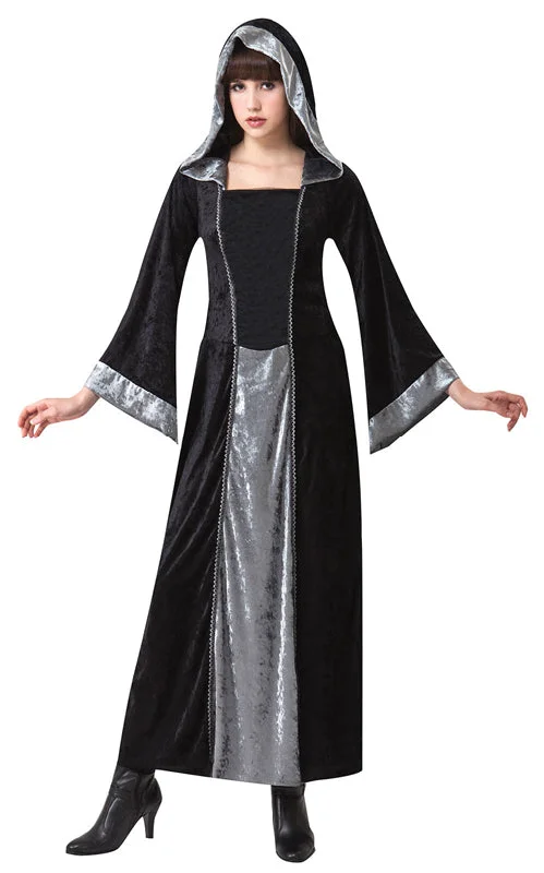 Velvet Gothic Hooded Cloak Dark Elegance Costume Zip Hoodie Drawstring Kangaroo Pocket Velvet Gothic Hooded Cloak Dark Elegance Costume Zip Hoodie Drawstring Kangaroo Pocket