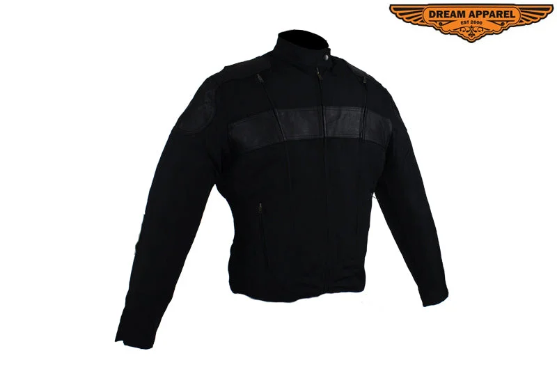 Womens Textile & Leather Racer Jacket Tiered Jacket Buttoned Jacket Zippered Jacket