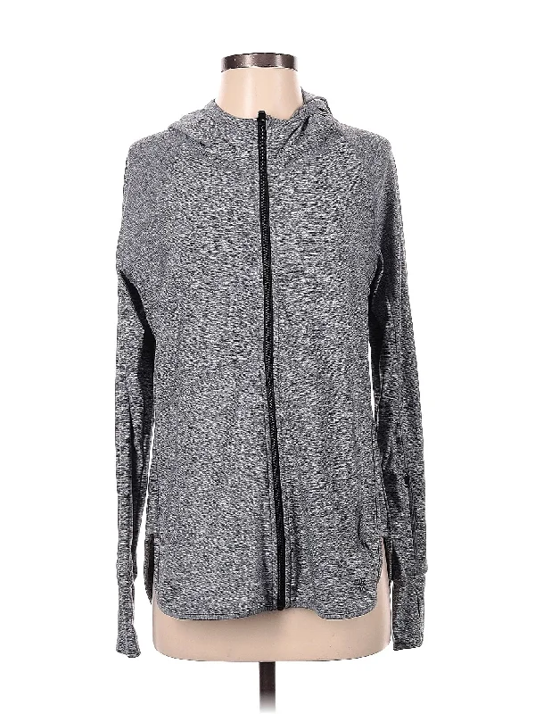 Zip Up Hoodie Hoodie with Hem Detail Decorative Unique